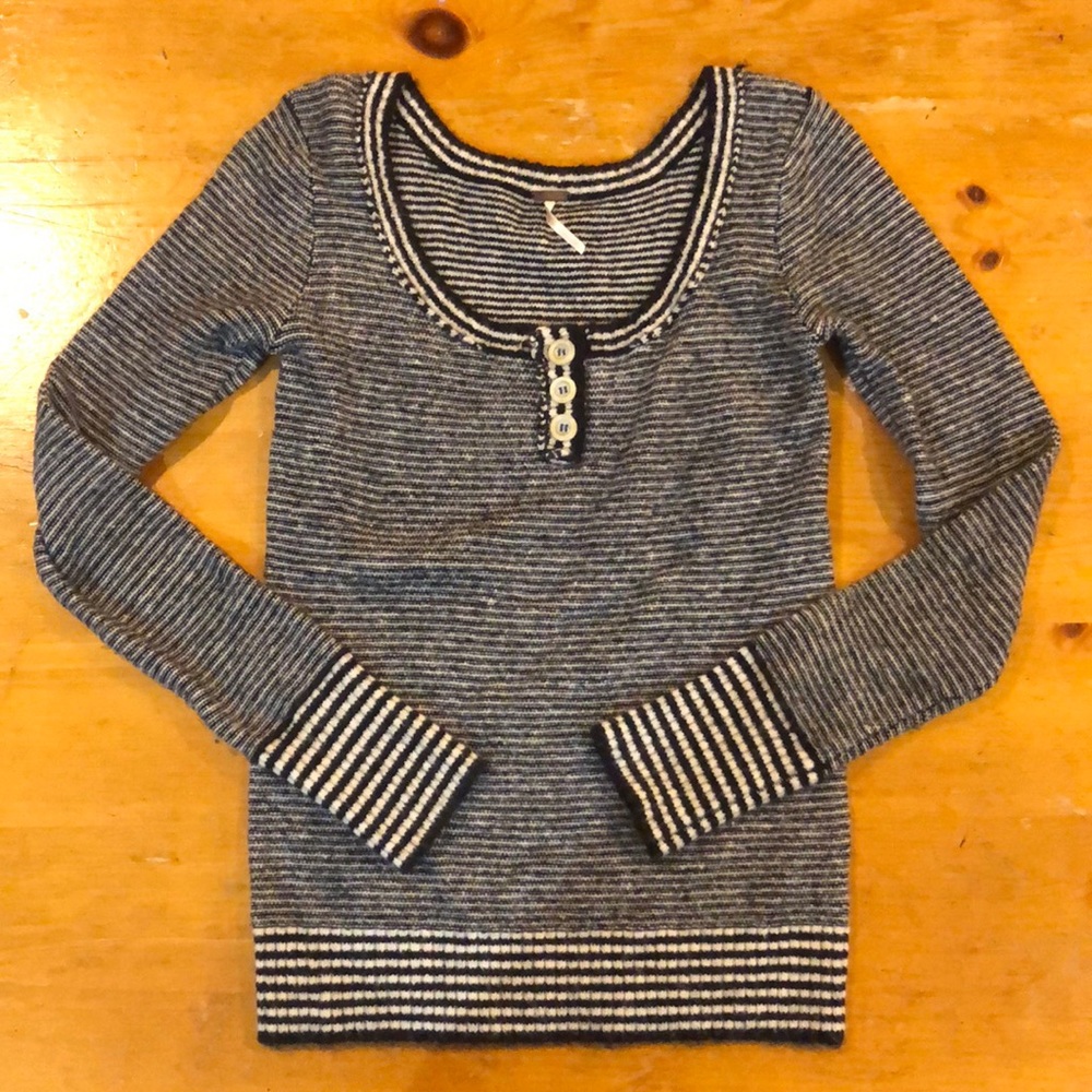 Free People black and white striped sweater